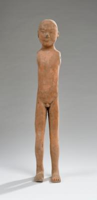 Männlicher Torso, China, Han Dynastie (206 v. Chr.-220 n. Chr.), - Arte Asiatica