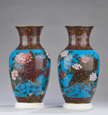 Paar Cloisonné Vasen, Japan, Meiji/Taisho Periode, - Arte Asiatica