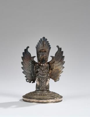 Silber Repoussé Figur des Geruda, Indien, 19./20. Jh., - Asijské umění
