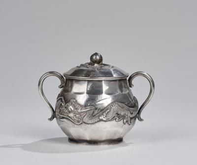 Silber Zuckerdose, China für den Export, 19./20. Jh., - Arte Asiatica