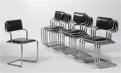 A set of twelve stacking chairs, - Design
