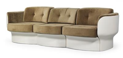A suite of furniture comprising a sofa, two armchairs and two stools, - Design