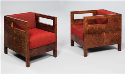 A pair of Cubist armchairs - Design