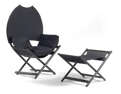 A “Regina d’Africa” folding chair and stool, designed by Vico Magistretti, - Design