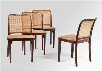 A set of four chairs, Model No. A 811/1, designed by Josef Hoffmann, - Design