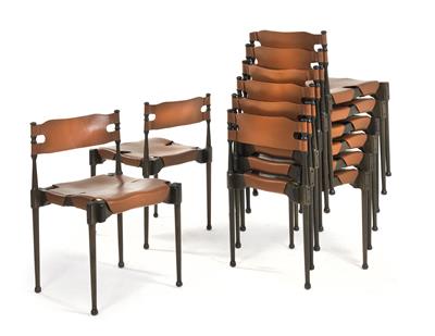 A set of eight “Montreal” stacking chairs, designed by Frei Otto, - Design