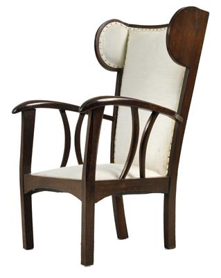 An armchair (wingback chair), the design attributed to Hugo Gorge, - Design