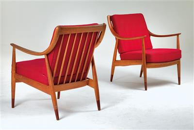 A pair of armchairs, designed by Peter Hvidt & Olga Molgaard-Nielsen, - Design