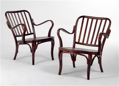 A pair of armchairs, Model No. A 752 (fireside chairs), designed by Josef Frank, - Design