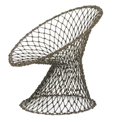 A rare “Fishnet Chair”, designed and manufactured by Marcel