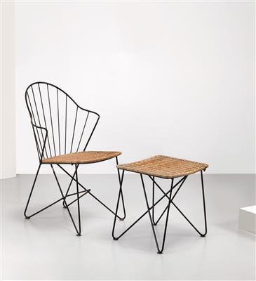 An “Auersperg” chair and stool, designed by Oskar Wladar and Viktor Mödelhammer, - Design