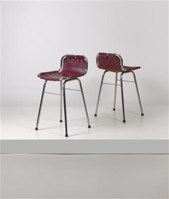 A pair of high chairs, the design attributed to Charlotte Perriand, - Design