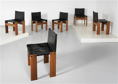 Satz von sechs Stühlen Mod. Monk, Entwurf Afra und Tobia Scarpa, - Design