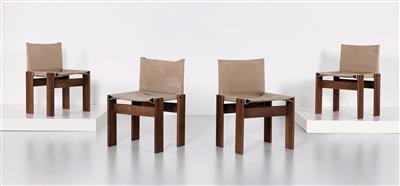 Set of four “Monk“ chairs, designed by Afra and Tobia Scarpa, - Design