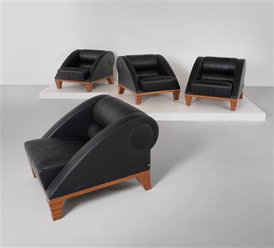 Four “Aries” armchairs, designed by Leon Krier, - Design