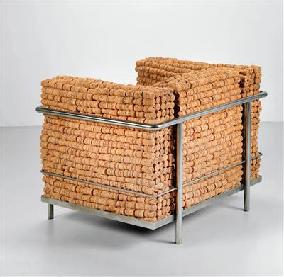 A cork armchair, Model LC2-Cork, designed and manufactured by Gabriel Wiese, - Design