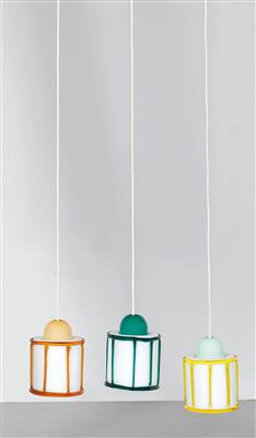 A set of three ceiling lights, Model Vienna, designed by Ettore Sottass 1999/2000, - Design