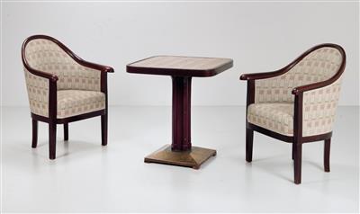 Two fauteuils, Model No. 6544, designed by Otto Prutscher, c. 1914, - Design