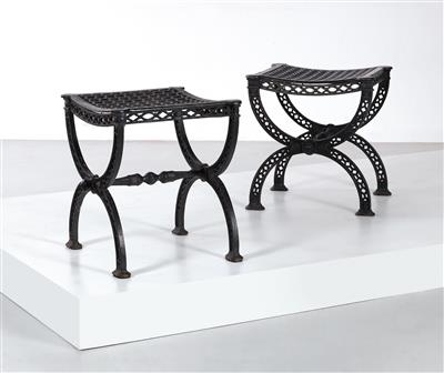 Two stools, designed by Karl Friedrich Schinkel c. 1830, - Design