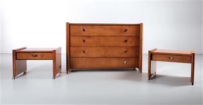 Two bedside tables, Model No. 2558, and a wall bracket, Model No. 2557, designed by Oscar Torlasco - Design