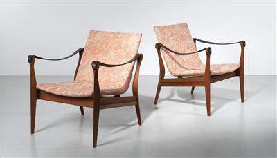 Zwei Safari Lounge Sessel Mod. 4305, Entwurf Karen  &  Ebbe Clemmensen 1958 - Design