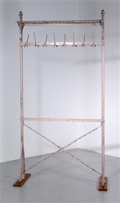 A large freestanding iron coat rack, designed by Architekturbüro Fellner & Helmer, Vienna, c. 1910, - Design