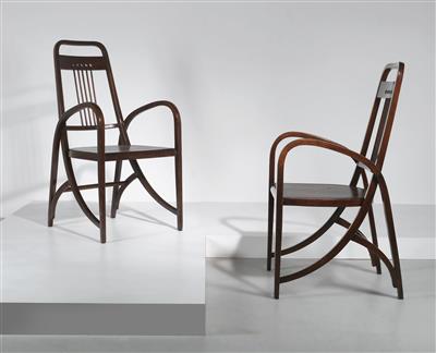 Two armchairs, Model No. 511, manufactured by Gebrüder Thonet, Vienna, c. 1904, - Design