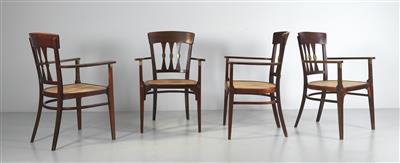 A set of four armchairs mod. no. 6530 d, designed c. 1906 / 1910, for Thonet, - Design