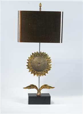 A “Sun” table lamp with shaft in the shape of a sunflower, designed by Chrystiane Charles - Design
