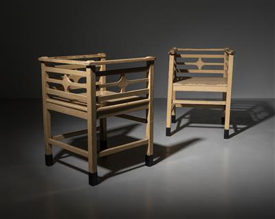 Two armchairs, School of Josef Hoffmann, - Design