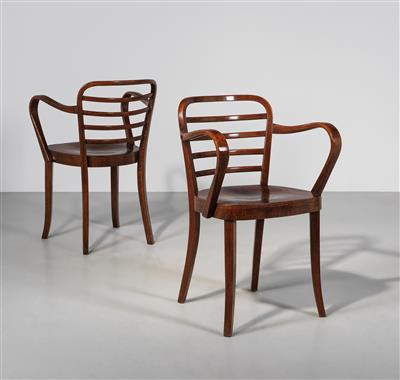 Two rare armchairs mod. no. A 665 F, designed by Josef Frank - Design