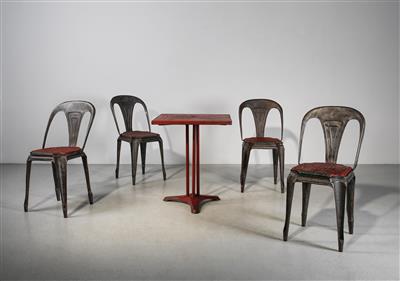 A set consisting of a table and four chairs, designed by Xavier Pauchard and Joseph Mathieu - Design