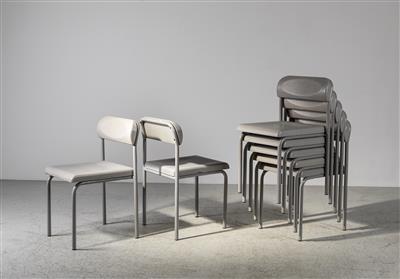 A set of seven chairs, mod. Greek, designed by Ettore Sottsass - Design