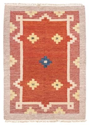 A woven carpet with geometrical decoration - Design