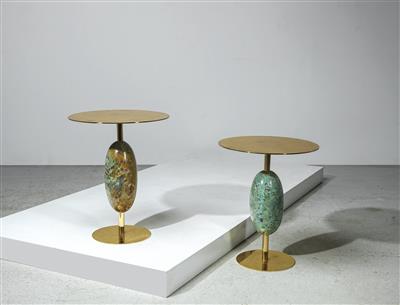 Two Unique Side Tables Mod. “Stone Age”, designed and manufactured by Studio Superego, - Design