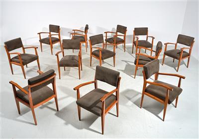 Satz von 12 Armlehnstühlen, Ezio Minotti - Design