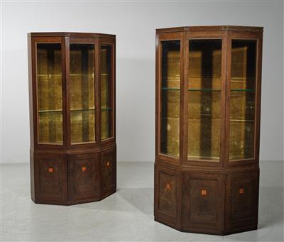 Two polygonal display cabinets, Vienna, c. 1910, - Design
