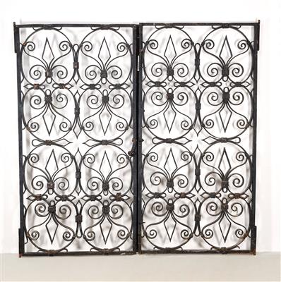 A Wrought Iron Grid Door, c. 1900, - Design