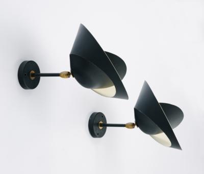 A pair of “Petite Saturne” wall appliques, Serge Mouille *, - Design
