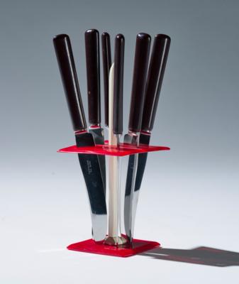 A bakelite stand and a 7-piece knife set, for Pils-Werke, - Design