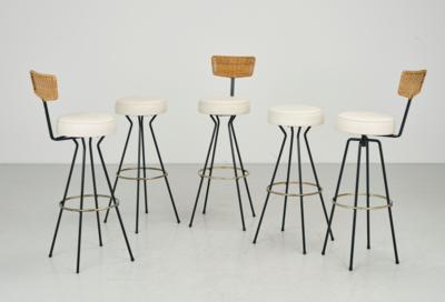 A set of five bar stools, designed by Prof. Herta Maria Witzemann - Design