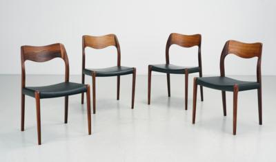 A set of four chairs model 71, designed by Niels O. Møller - Design