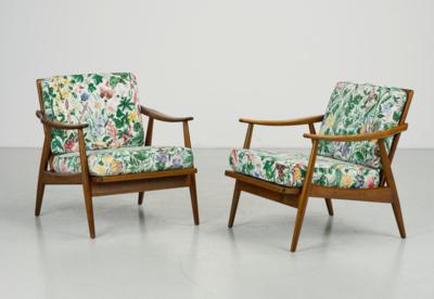 Two lounge armchairs mod. 1246, Bergmann, - Design