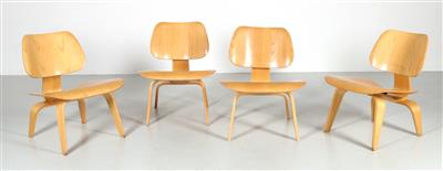 Satz von vier Sesseln aus Plywood Group Modell LCW (Lounge Chair Wood), - Interior Design
