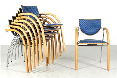 Satz von sieben Stapelstühlen / Besucherstühlen, - Interior Design