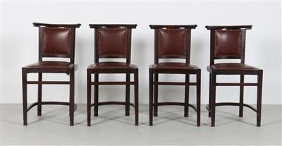 Satz von vier Stühlen, Mitte 20. Jahrhundert, - Design