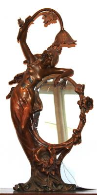 Jugendstil-Tischspiegel mit Lampe - Möbel und Teppiche