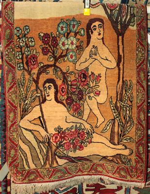 Kirman Bildteppich ca. 102 x 64 cm, - Möbel, Teppiche und dekorative Kunst