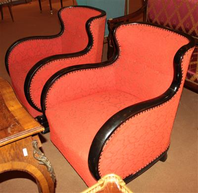 Paar Art Deco Fauteuils, - Nábytek, koberce