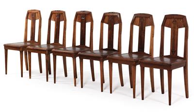 Satz von 6 Art Deco Sessel, - Möbel, Teppiche, Design und dekorative Kunst